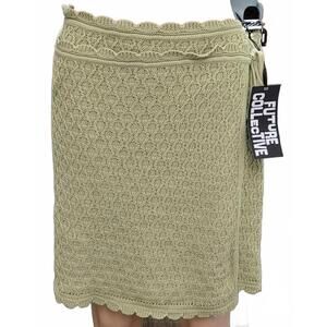 Future Collective Women's Knit Wrap Mini High-Rise Sweater Sexy Skirt Size XXL